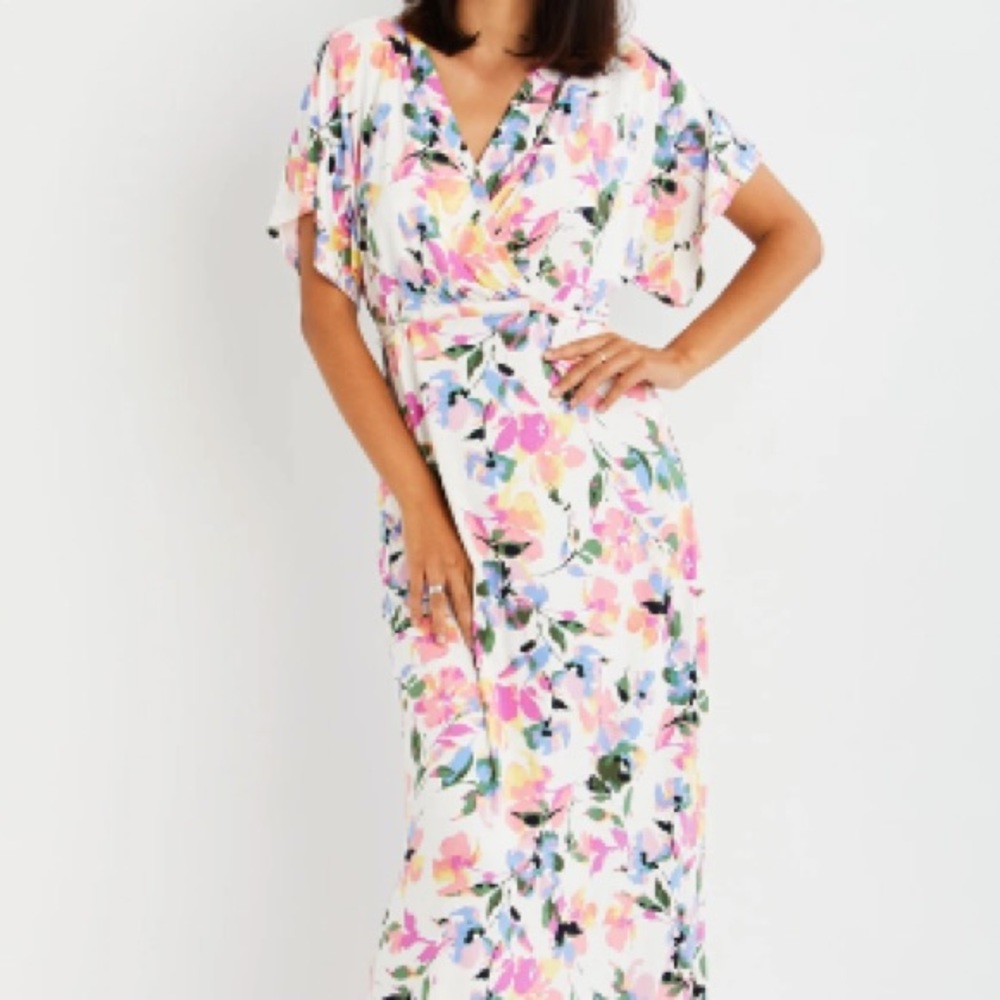 Motherhood Maternity Pull Down Nursing Floral Maxi Dress!